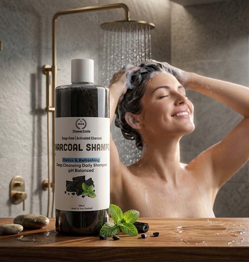 Soap-Free Charcoal Shampoo for Detox & Refreshing
